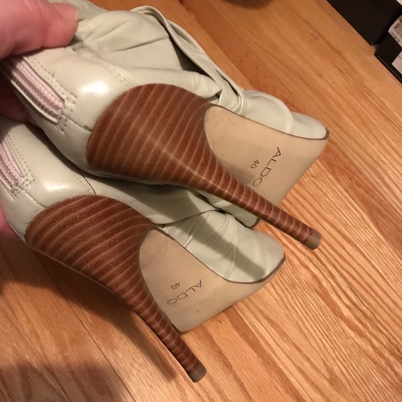 Aldo Leather Ankle Wrap Open-Toe Booties - size 40 - Picture 9 of 12